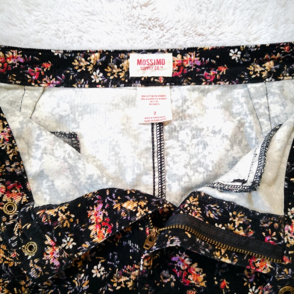Mossimo Floral Corduroy Skirt Size 2 - Picture 5 of 8